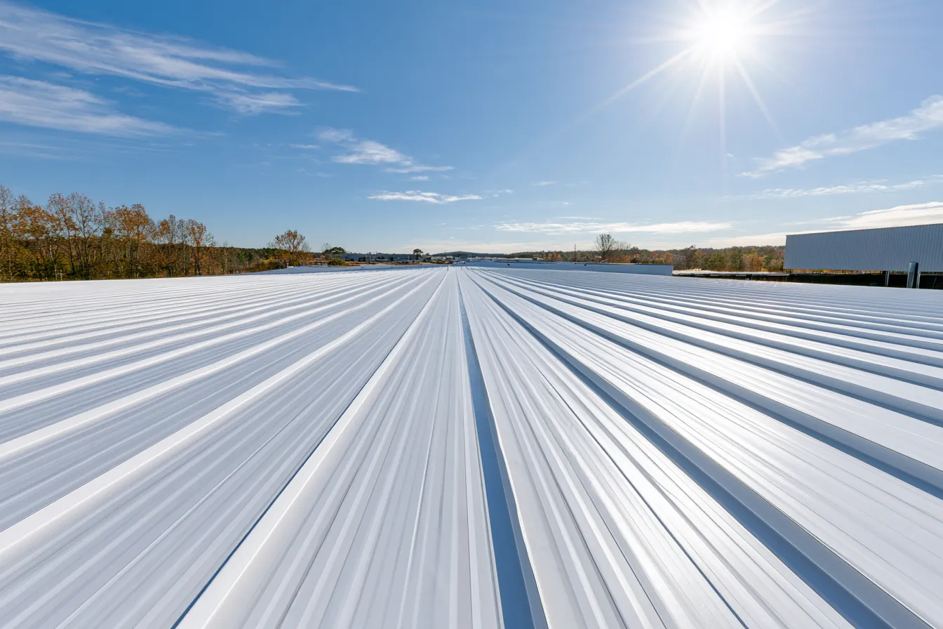 Flat commercial roof surface